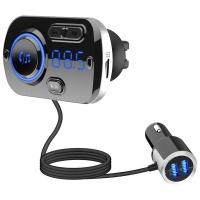 MnM - BC49BQ Car Bluetooth 5.0 FM Transmitter Aux QC3.0 Digital Lights Photo