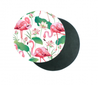 Graceful Accessories Tropical Flowers and Flamingos Mouse Pad Photo