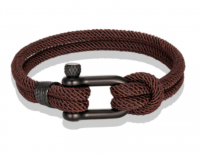 YALLI Men /Women Nylon Nautical Rope Bracelet Brown Photo