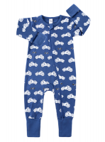 Full Zip Cotton Babygro Bodysuit - Motorcycle Blue Onesie Sleepsuit Photo