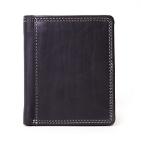 Nuvo - 141 Genuine Leather Men's bi Fold Wallet - Black Photo