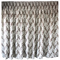 Matoc Readymade Curtain Café-Taped - Lined Brown Leaf - 2 Pack- 110cm Wx 120c Photo