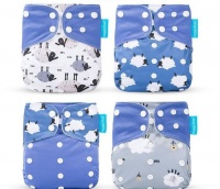JanaS Happy Flute 4 Pack Reusable Baby Diapers Sheep Photo