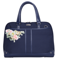 Black Ladies Shoulder Sling- Navy- Rose 15.6" Laptop Bag Photo