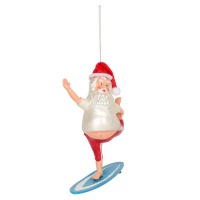 AK Glass Paddle Boarding Santa Christmas Decoration Photo