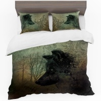 Print with Passion Vintage Wolf Duvet Cover Set Photo