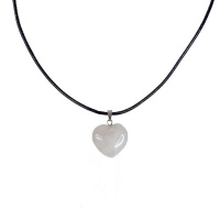 Earth Stone Collection - Rose Quartz Heart Stone Necklace Photo