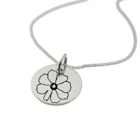 Cosmos of October Birth Flower Sterling Silver Necklace Photo