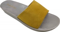 Flat Slip-on Mule - Yellow Microfibre Photo
