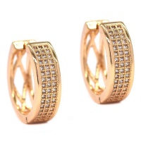 Idesire Gold Coloured Cubic Zirconia Pavé Huggie Hoop Earrings Photo