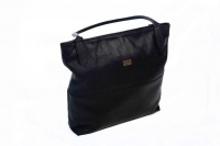 TAN Leather Goods - Ashley Leather Handbag - Black Photo