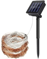 Loop Solar Power Outdoor String Copper Wire Fairy Lights 20M Warm White Photo
