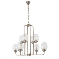 Zebbies Lighting - Osiris 8lt - Satin Nickel and Clear Glass Chandelier Photo