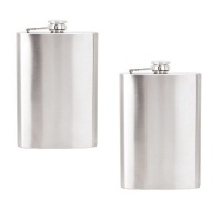 Hip Flask Silver Stainless Steel - 240ml in Gift Box Photo