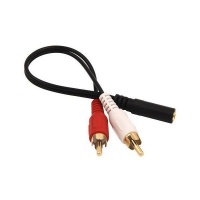 Binda 3.5mm Aux Female Stereo Jack To 2 Male RCA Cable Photo