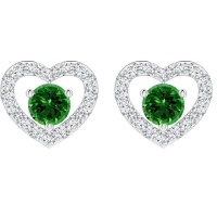 Stella Luna Sweet Heart earring - Swarovski Emerald Crystal Photo