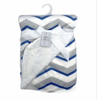 Mothers Choice Baby Mink Blanket - Blue Stripes Photo