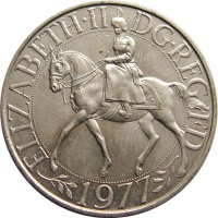 1977 British Crown Coin Queen Elizabeth 2 Silver Jubilee Photo