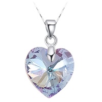 ZETARA JEWELLERY L'amour Czech Crystal Collection -"Aquamarine Dream" Crystal Heart Necklace Photo