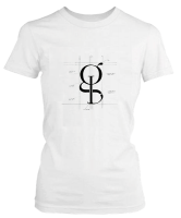 PepperSt Ladies White T-Shirt - Grid Design GI Photo