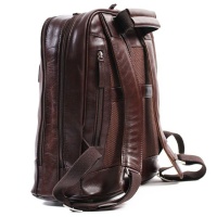 Bag Addict NUVO - Genuine Leather Big Soho 15" Laptop Backpack Brown Photo