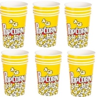 SourceDirect - Paper Popcorn Buckets - Yellow - Bulk Pack of 24 Photo