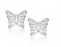 Solid Stainless Steel Stud Earrings - Butterfly Photo