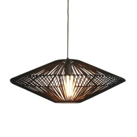 Fundi Light Living Fundi Light & Living UFO Woven Pendant - Black Rope Photo