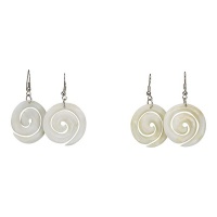 Trans Continental Marketing Sarongi - Custom-Made White Spiral Shell Earrings - Pack of 2 Photo