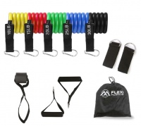 Flexi Muscles - Resistance Bands Set with Handles Ankle Straps & Door Anchor Photo