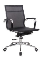 The Office Chair Corp TOCC Black Netting Medium Back Office Chair with Back Hanger Bar Photo