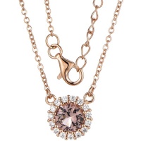 Kays Family Jewellers Classic Morganite Halo Pendant in 925 Sterling Silver Photo
