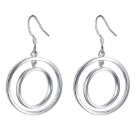 Silver Designer Double Ring Dangle Earring Photo