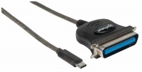 Manhattan Full-Speed USB-C to Cen36 Parallel Printer Converter-USB-C-Black Photo