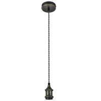 JNC-Antique Brass Pendant with Black Twist Cord Photo