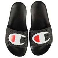 Champion Mens Logo Pool Sliders - Black/Black [Parallel Import] Photo