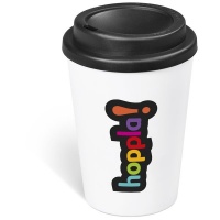 Hoppla Spectra Biba Reusable Plastic Coffee Cup 350ml - White Photo