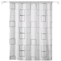 HEARTDECO Stainless Steel Extendable Rod & Shower Curtain Set Photo