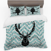 Print with Passion Deer Silhouette Duvet Cover Set Photo