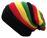 Rasta Reggae Rainbow Wool Knitted Beanie Photo
