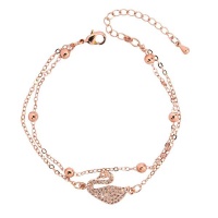 Idesire Swan Bracelet With Cubic Zirconia In Rose Gold Photo