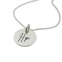 ""Hope" Personalised Engraved Necklace in Sterling Silver" Photo