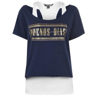 Golddigga Ladies Double Layer T Shirt - Navy [Parallel Import] Photo