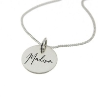 ""Madison" Personalised Engraved Necklace in Sterling Silver" Photo