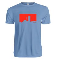 Jozi Streets T-Shirt Sky Blue - Neon Red Photo