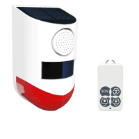BuySave Alarm Outdoor Security Sensor - LED flashing alert light & Solar charging Photo