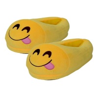 Slippers - Soft Plush Emoji Slippers - Tongue Size 41-43 Photo