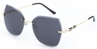 You & I Ladies Gold Rimless Sunglasses - Grey Photo