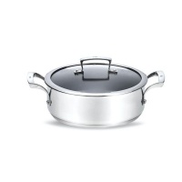 FIG 24cm Non Stick Stainless Steel Stewpan with Glass Lid Photo