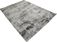 Decorpeople Modern Polyester Rug in Grey and White Photo
